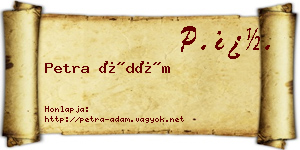 Petra Ádám névjegykártya